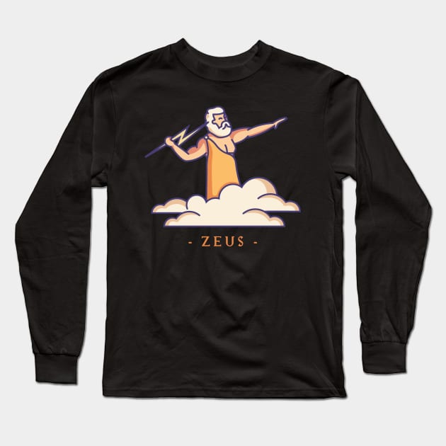 Zeus Greek Mythology Long Sleeve T-Shirt by MimicGaming